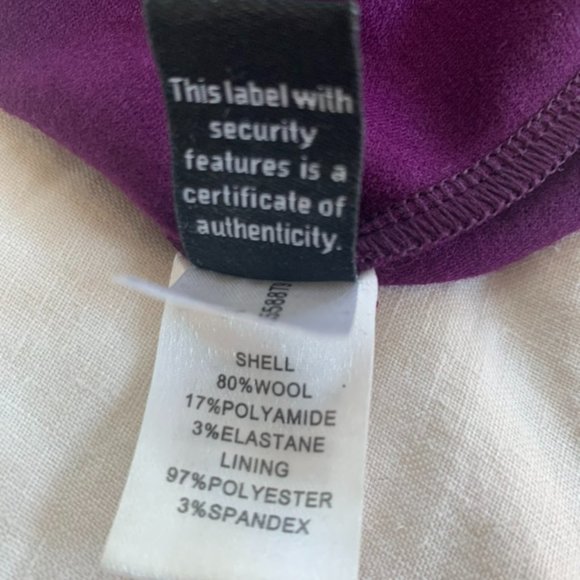 Vintage DVF Purple Wool Shift Dress - Size 4 - Picture 9 of 9